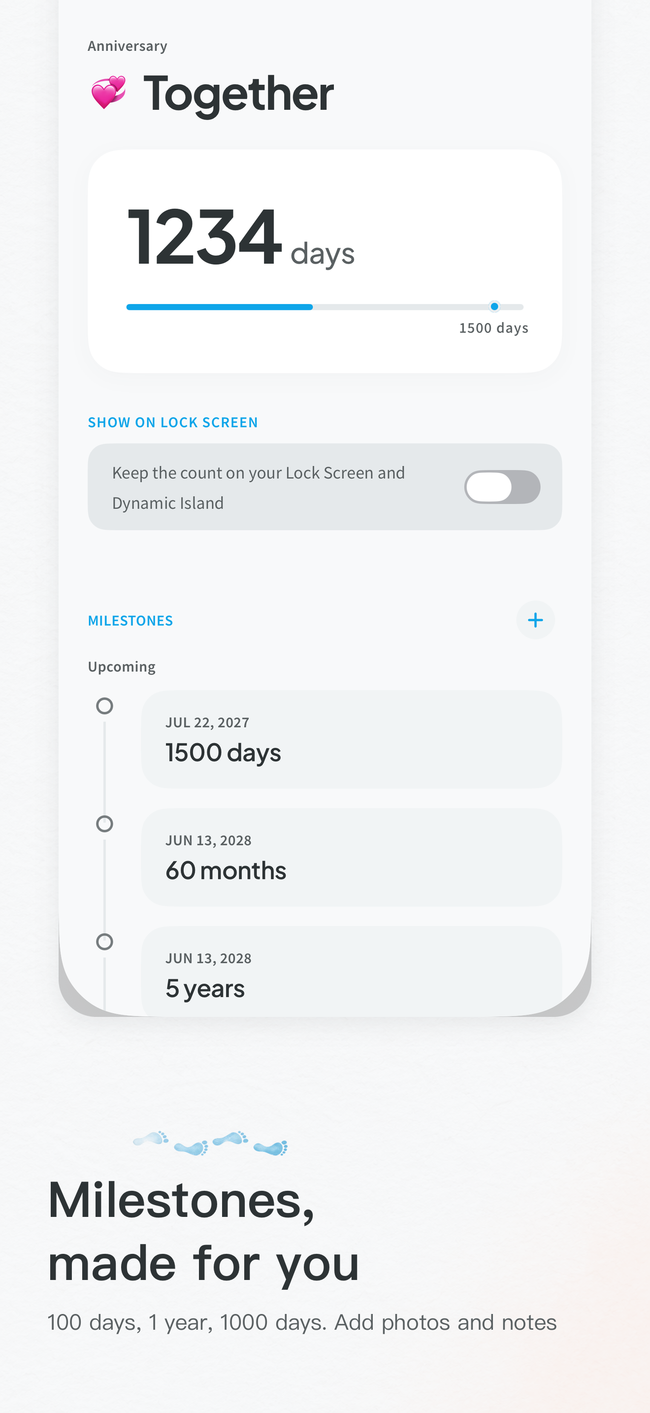 Event detail: upcoming milestones